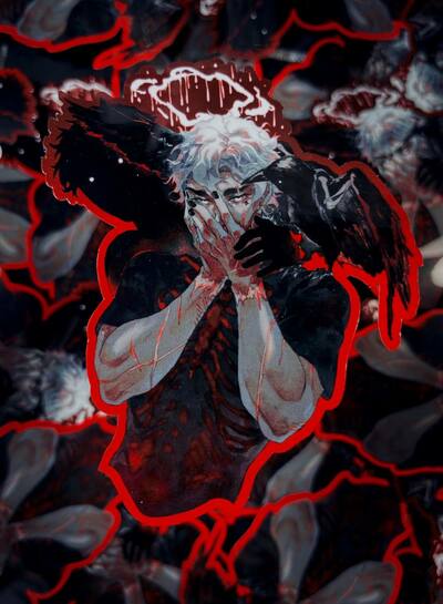 crow - glossy sticker