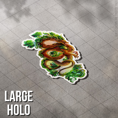 Wood Dragon - Large Holo Sticker