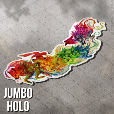 Swirling Wolves - Jumbo Holo Sticker