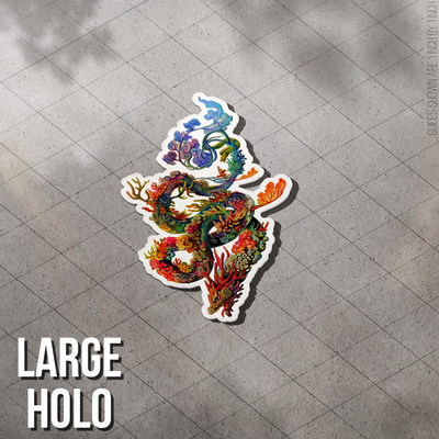 Coral Dragon - Large Holo Sticker