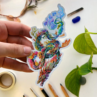 Coral Dragon - Large Holo Sticker - Thumbnail 1