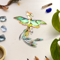 Luna Moth Dragon - Large Holo Sticker - Thumbnail 2