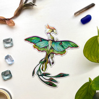 Luna Moth Dragon - Large Holo Sticker - Thumbnail 3