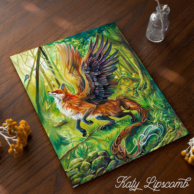 Winged forest fox - print