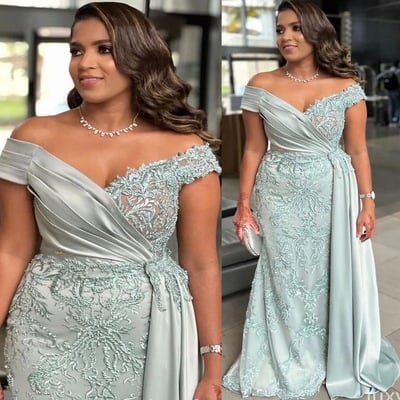 Prom dresses off shoulder with appliques beading