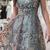 Tulle Sequins Spaghetti Straps Prom Dresses With Slit, PD230236 - Thumbnail 2