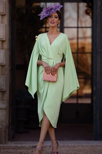Tea-length Mint Green Mother of Bride Dresses