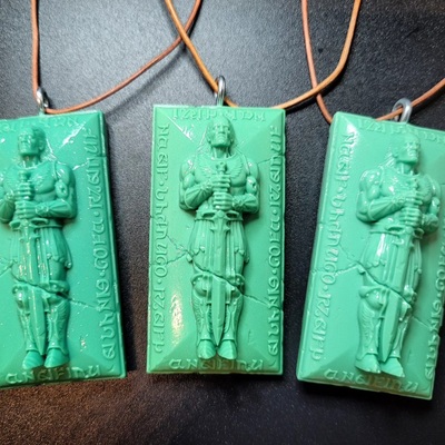 Knight tombstone necklaces 