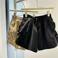 Korean version Baseball casual sports pants, large size, loose and versatile, drawstring wide leg shorts, - Thumbnail 1