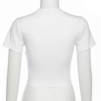  Spring/Summer New Women's Street Trendy  Metal Chain Printed Waist Umbilical T-shirt - Thumbnail 4