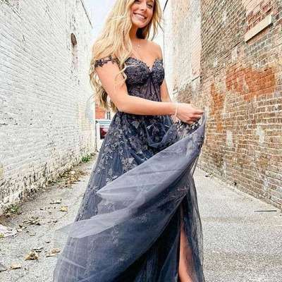 A-line sweetheart prom dresses with lace appliques, evening gown, pd230245 - Thumbnail 5