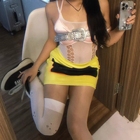 Retro sexy 3D cherry fruit digital print low waist mini skirt - Thumbnail 1