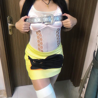 Retro sexy 3D cherry fruit digital print low waist mini skirt - Thumbnail 3