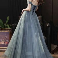 A-line Off-the-Shoulder Tulle Long Prom Dresses, Evening Gowns, PD230250 - Thumbnail 2