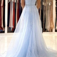 Mermaid Spaghetti Straps Lace Prom Dresses, Evening Gown, PD230265 - Thumbnail 2