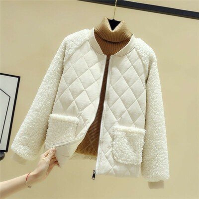 Women's  new plus size short winter cotton coat splicing cotton jacket