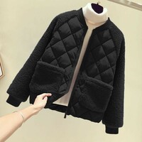 Women's  new plus size short winter cotton coat splicing cotton jacket - Thumbnail 1