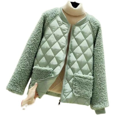Women's  new plus size short winter cotton coat splicing cotton jacket