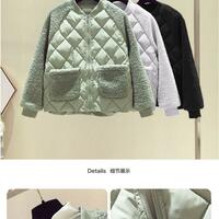 Women's  new plus size short winter cotton coat splicing cotton jacket - Thumbnail 3