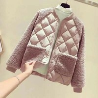 Women's  new plus size short winter cotton coat splicing cotton jacket - Thumbnail 4