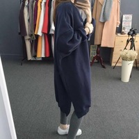 Winter women's clothing new jacket loose large size medium long thick velvet hoodie Korean version trend - Thumbnail 4