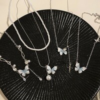 Fashion Butterfly Tassels Pendant Necklace For Women Girls  - Thumbnail 1