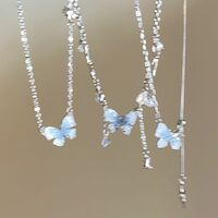 Fashion Butterfly Tassels Pendant Necklace For Women Girls  - Thumbnail 2