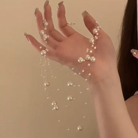 Multilayer pearl necklace, women's clavicle chain - Thumbnail 2