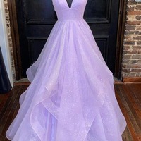 Tiered Tulle A-line Princess Prom Dresses, Evening Gown, PD230283 - Thumbnail 1