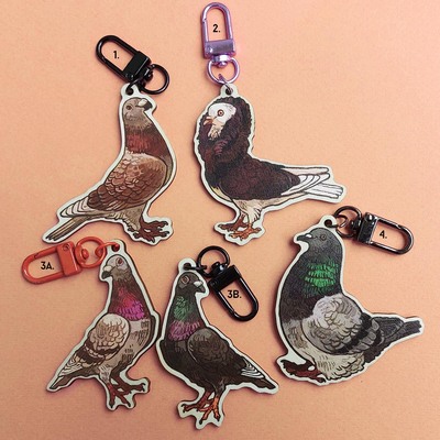 Pigeon wooden charms