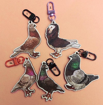 Pigeon wooden charms 