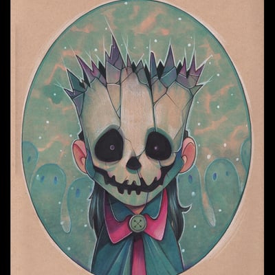 Holly the skull girl original art
