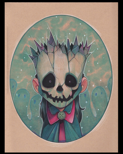 Holly the Skull Girl Original Art