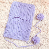 y2K Purple Knitted Balaclava Ski Mask - Thumbnail 1