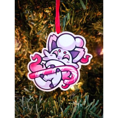 Candy Cane Hisuian Zorua Holiday Ornament