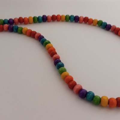 Rainbow wood bead necklace
