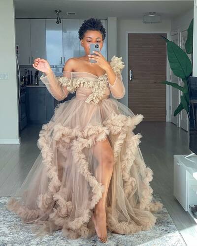 Nude layered tutu gown,Birthday photoshoot dress, Tutu/ tulle dress, Prom Gowns,Prom Dresses Z53