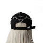Rock Black Studded Cap with Zipper - Chain Cap - Gothic Baseball Cap - Edgy Streetwear - Trucker Cap - Punk Style Hat-4