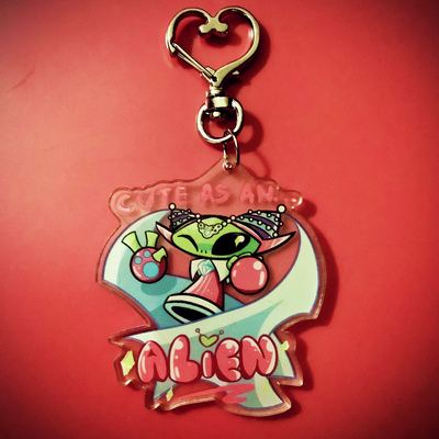 Cute as as alien 2.5'' acrylic charm