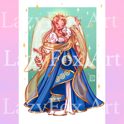 Holiday angel barbie print