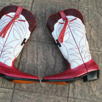 Crafted Leather New Handmade Pink Ostrich White Leather Designer Long Ankle High Cowboy Boot  - Thumbnail 4