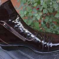 Jo Ghost Black Patent Leather Ankle High Jodhpur Buckle Boot with Zipper and Button - Thumbnail 3