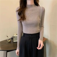 Autumn Winter Long Sleeve Knitted Sweater - Thumbnail 4