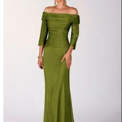 Elegant oliver mother of the bride/groom dress off the shoulder ruched evening formal prom dress