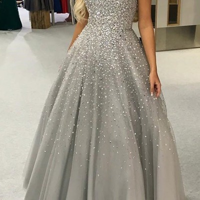 Long gorgeous ball gown off the shoulder open back evening prom dresses with beaded, pd230304 - Thumbnail 4