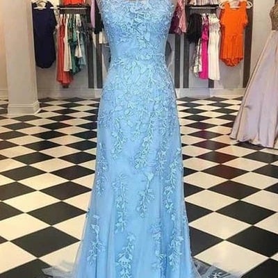 Mermaid spaghetti straps backless scoop pageant prom dresses, pd230305 - Thumbnail 4