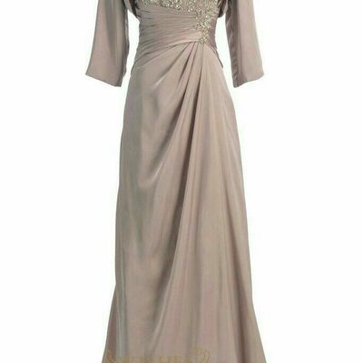 Elegant mother of the bride/groom dress grey lace evening formal prom dress
