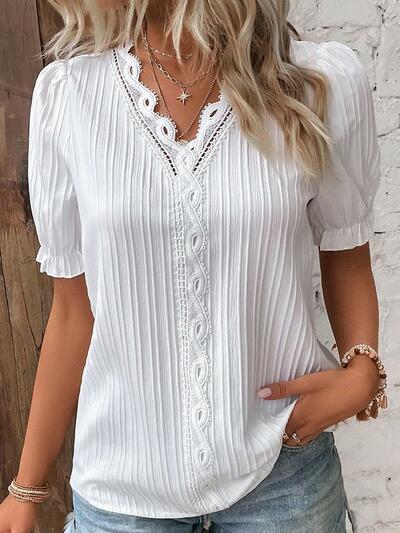 Women New Fashion Hollow Short Sleeves 