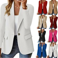 Autumn Solid Color Long Sleeve Suit jacket for Women - Thumbnail 1
