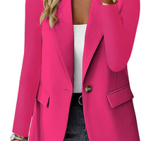 Autumn Solid Color Long Sleeve Suit jacket for Women - Thumbnail 2